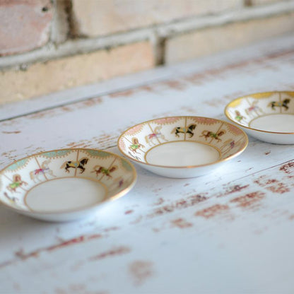 【磁器】大倉陶園 「うまくゆく 回転木馬」 10cmミニディッシュ(3色セット)