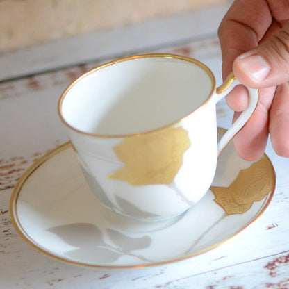 【磁器】大倉陶園 金蝕バラ コーヒーカップ&ソーサー