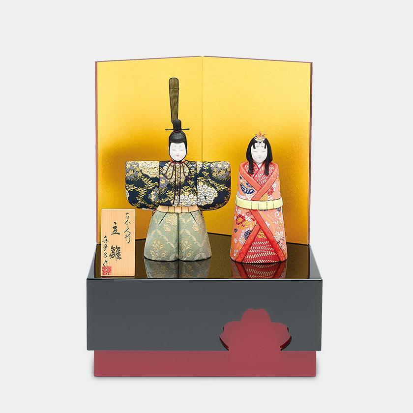 【木目込み人形】真多呂人形 彩明立雛セット