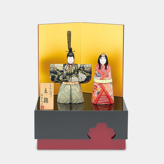 【木目込み人形】真多呂人形 彩明立雛セット