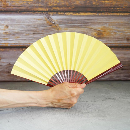 【扇子】女持 色無地 黄 溜塗 | 江戸扇子|雲錦堂 深津扇子店
