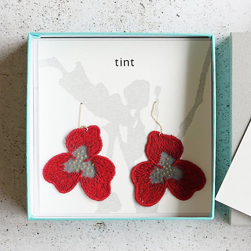 【ピアス】tint パンジー 真紅 | 京友禅