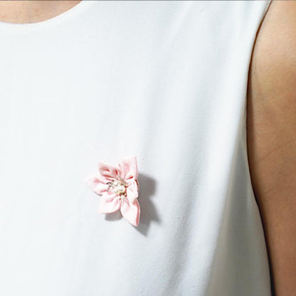 【アクセサリー】桜 (バレッタ、三角ブローチ、四角ブローチ、丸ブローチ 4点セット ) | つまみ細工