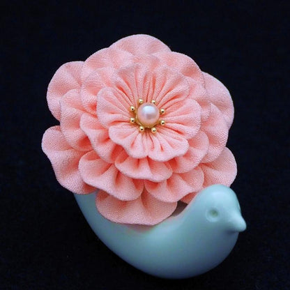 【アクセサリー】桜 (バレッタ、三角ブローチ、四角ブローチ、丸ブローチ 4点セット ) | つまみ細工