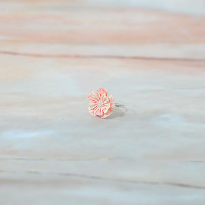【アクセサリー】ウィローウッド柄 (ブローチ、ヘアクリップ、リング、ピアス 4点セット ) | つまみ細工