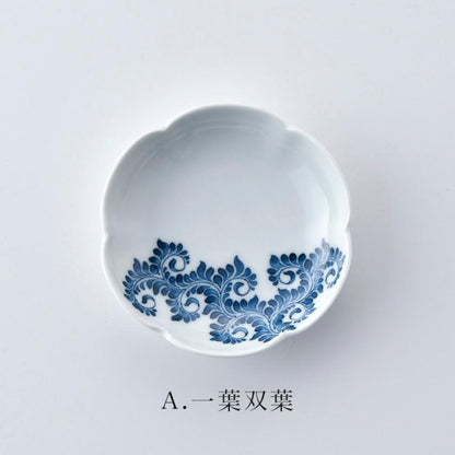 【お皿6枚セット】輪花小皿 (6柄) 葉唐草 | 三川内焼 | 平戸松山窯