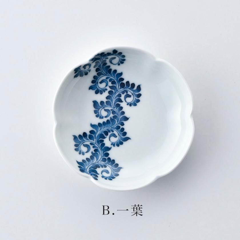 【お皿6枚セット】輪花小皿 (6柄) 葉唐草 | 三川内焼 | 平戸松山窯