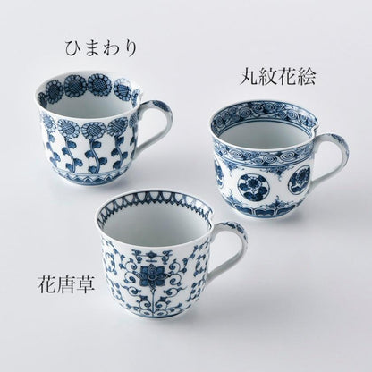 【マグカップ】一方押し 丸紋花絵 | 三川内焼 | 平戸松山窯