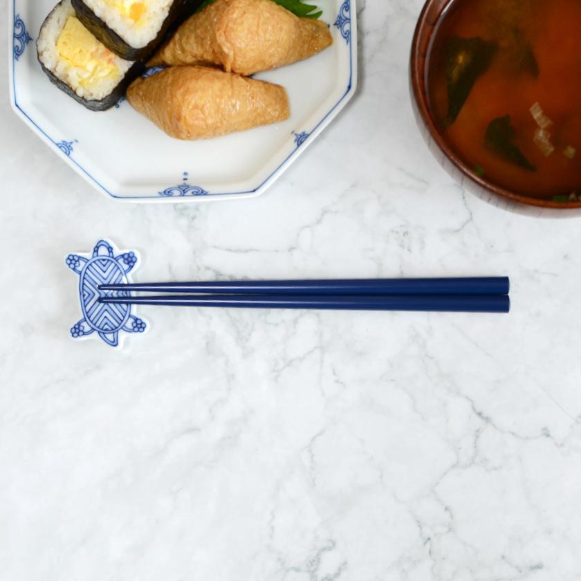 【輪島うるし箸 】橋本幸作漆器店 干支 こども箸 いのしし 藍 (1膳, 名入れ可)