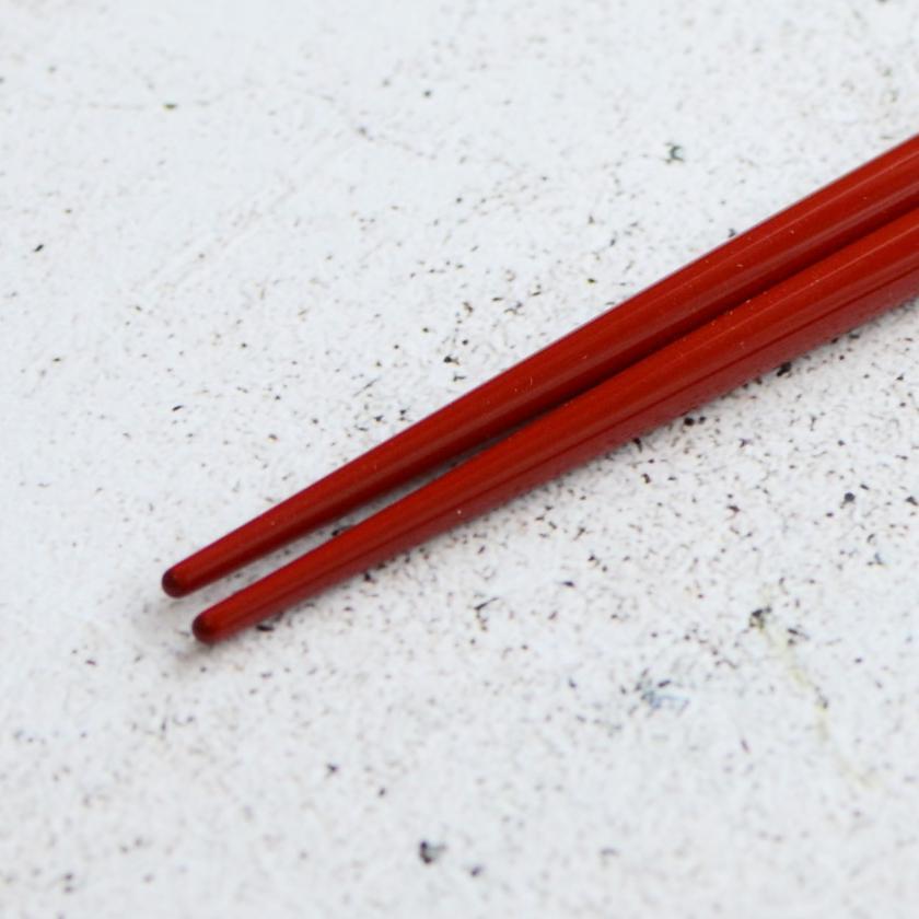 【輪島うるし箸 】橋本幸作漆器店 手描き蒔絵箸 金梨地 富士桜 朱 (1膳, 名入れ可)