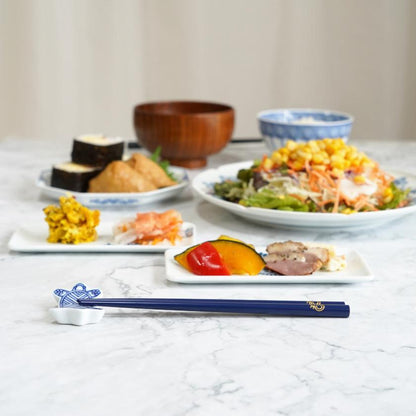 【輪島うるし箸 】橋本幸作漆器店 干支 こども箸 ねずみ 藍 (1膳, 名入れ可)