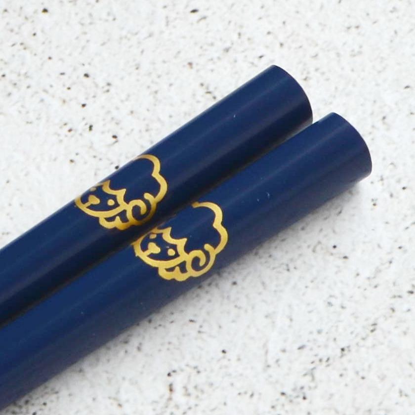 【輪島うるし箸 】橋本幸作漆器店 干支 こども箸 ひつじ 藍 (1膳, 名入れ可)
