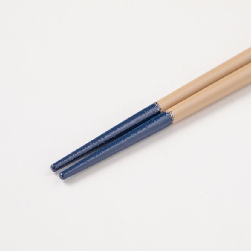 【漆 十八膳塗】十八膳 箸 こま 青 (1膳)