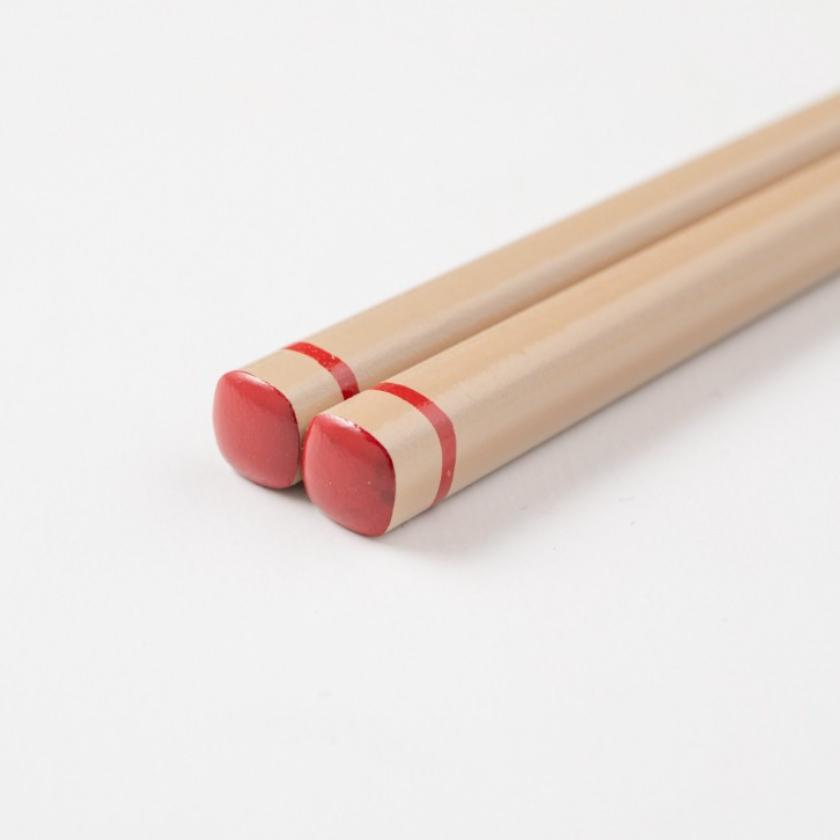 【漆 十八膳塗】十八膳 箸 こま 朱 (1膳)