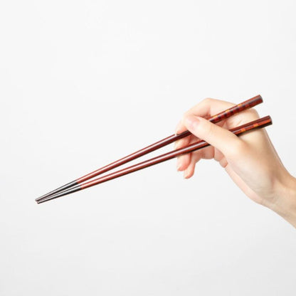 【漆 溜塗】十八膳 箸 だん 段々金 (1膳)