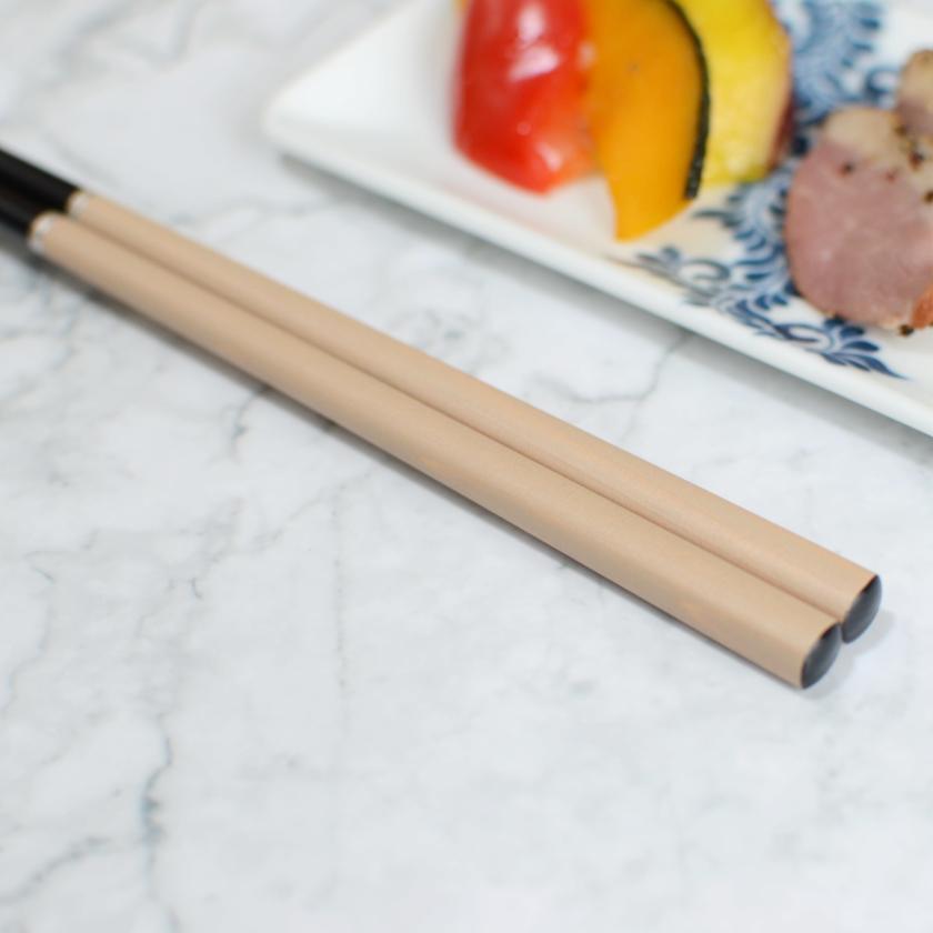 【漆 拭き漆 真塗】十八膳 箸 凛 ぎん・白 (1膳)