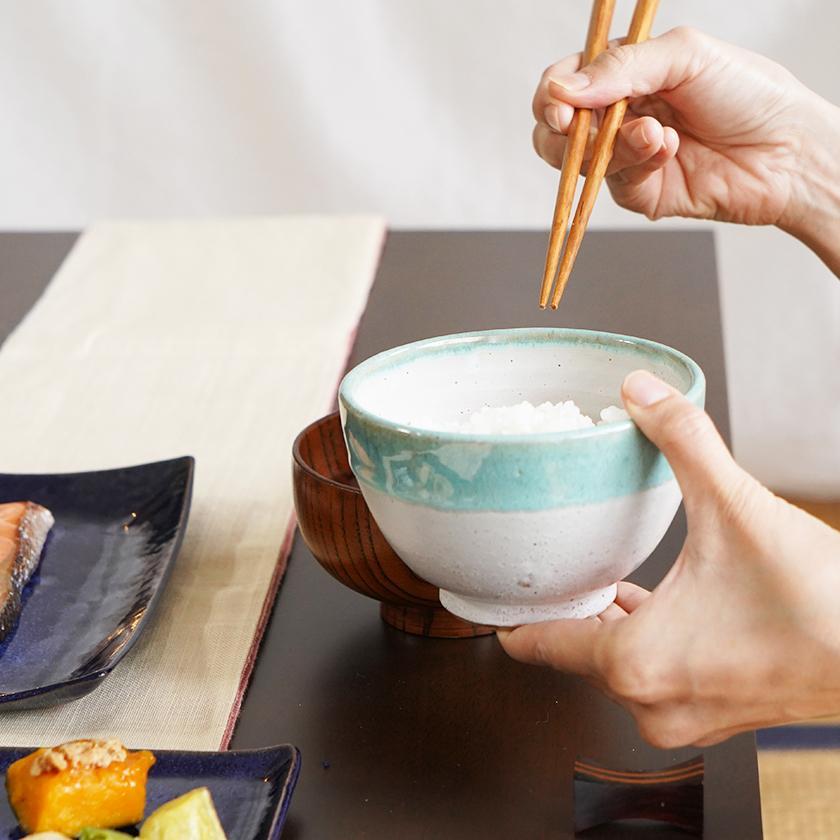 【大谷焼】梅里窯 令和茶碗 (白唐津, 碧緑唐津)