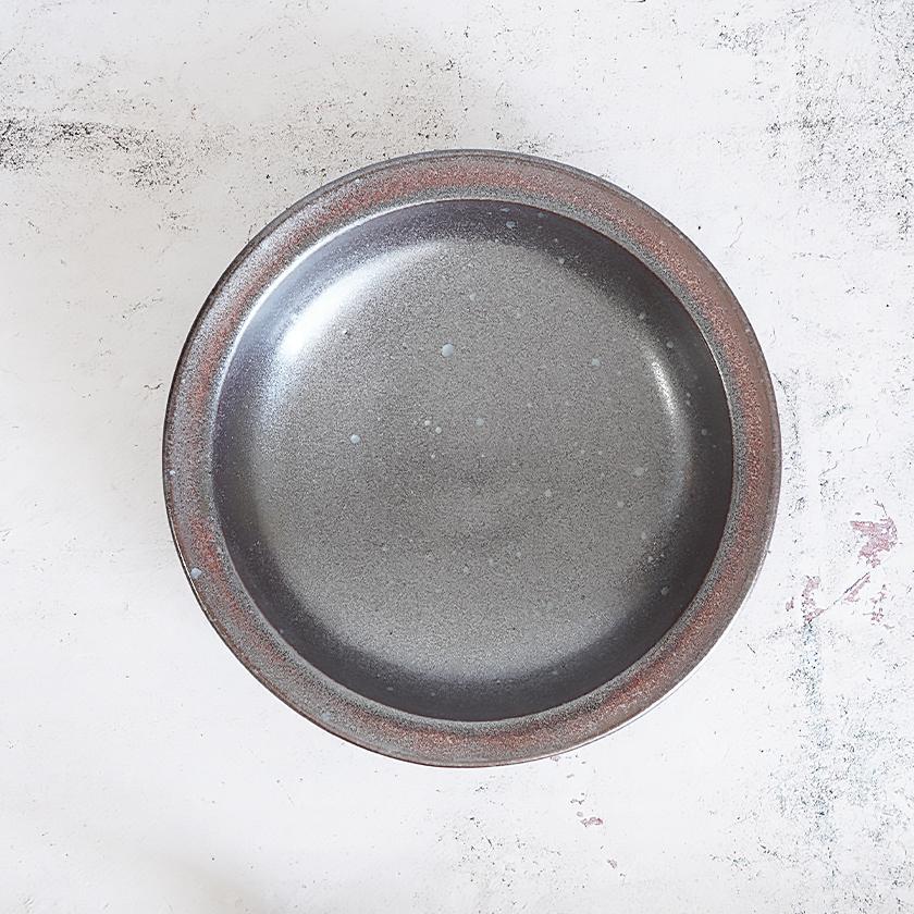 【大谷焼】森陶器 盛鉢 鉄色 (縁赤)