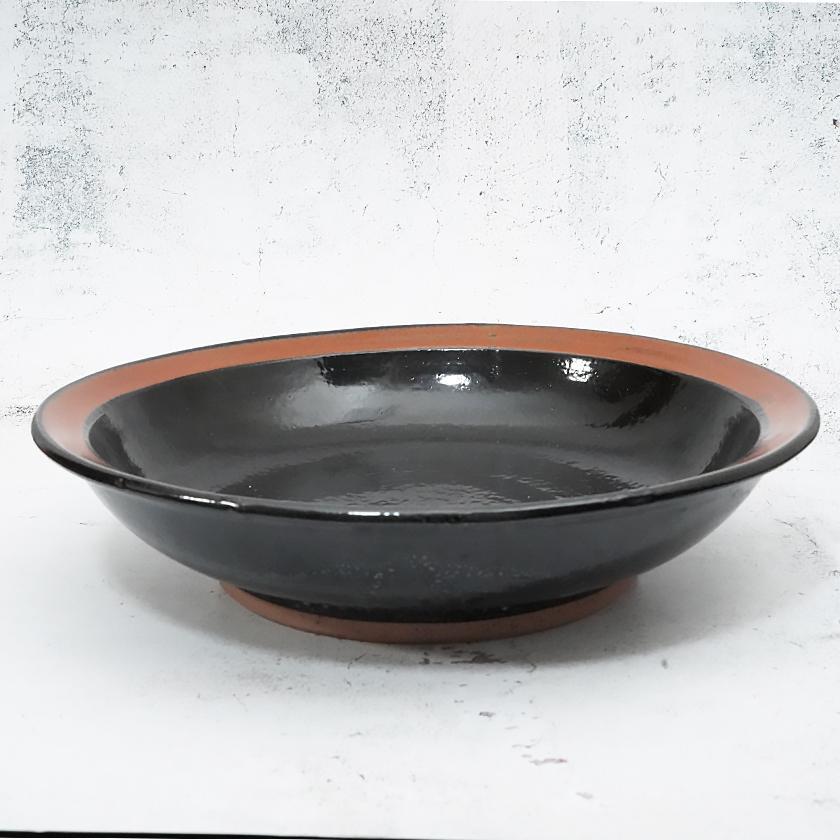 【大谷焼】森陶器 盛鉢 黒 (縁朱)