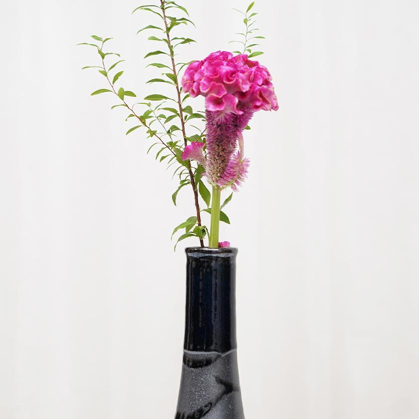 【大谷焼】森陶器 花瓶 藍かけ分け A (1点物)