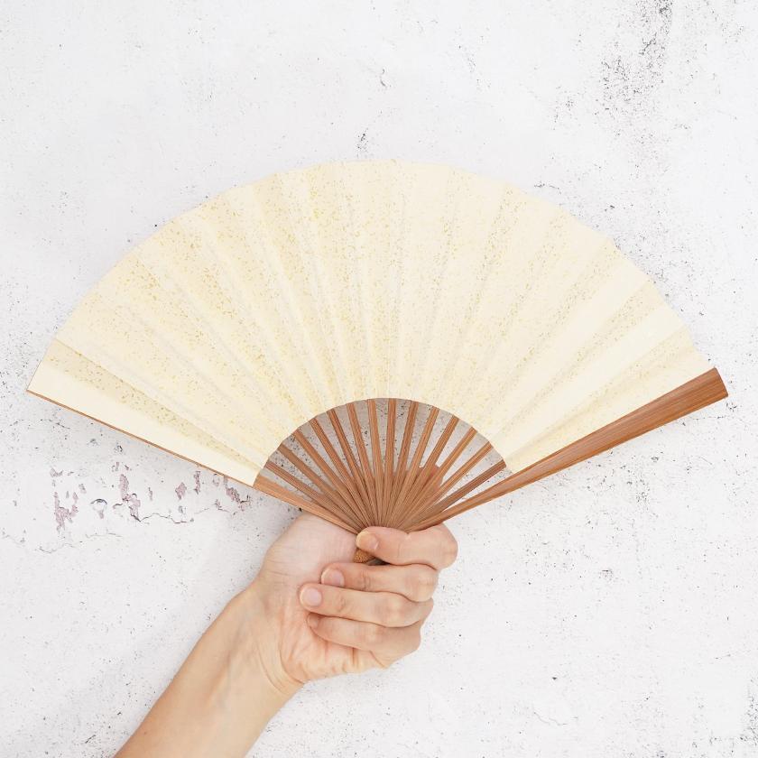 【扇子】女持 箔 橙 本煤竹 | 江戸扇子|雲錦堂 深津扇子店