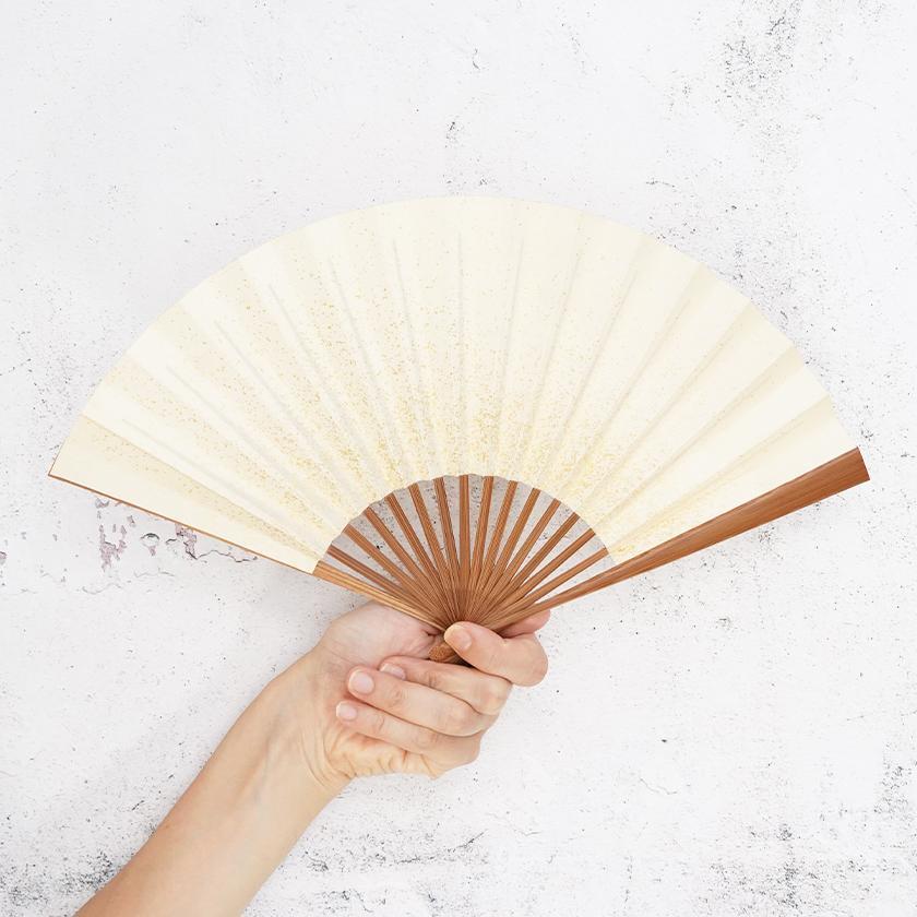 【扇子】女持 箔 緑 本煤竹 | 江戸扇子|雲錦堂 深津扇子店