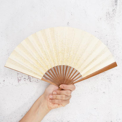 【扇子】女持 箔 桃緑 本煤竹 | 江戸扇子|雲錦堂 深津扇子店