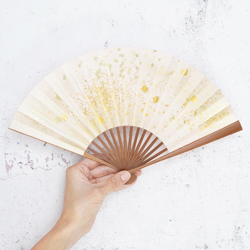 【扇子】女持 箔 金桃 本煤竹 | 江戸扇子|雲錦堂 深津扇子店