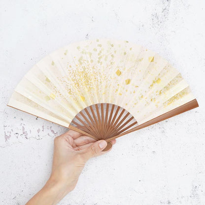 【扇子】女持 箔 金桃 本煤竹 | 江戸扇子|雲錦堂 深津扇子店