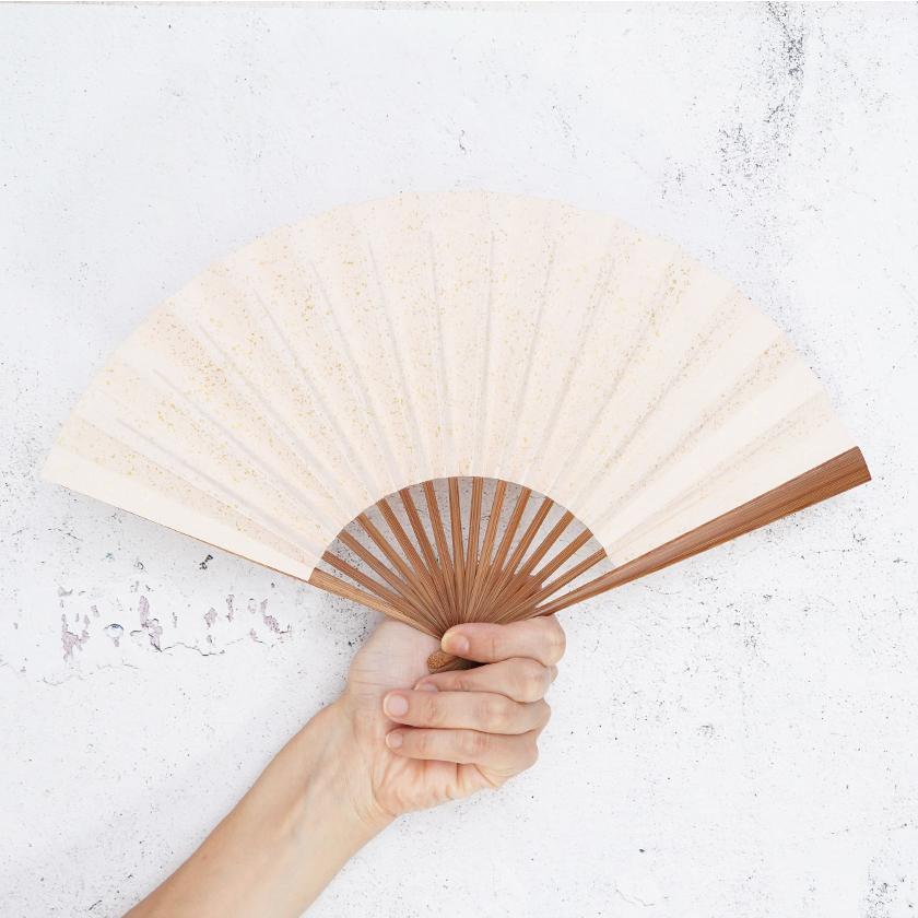 【扇子】女持 箔 金桃 本煤竹 | 江戸扇子|雲錦堂 深津扇子店