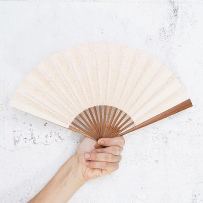 【扇子】女持 箔 金桃 本煤竹 | 江戸扇子|雲錦堂 深津扇子店