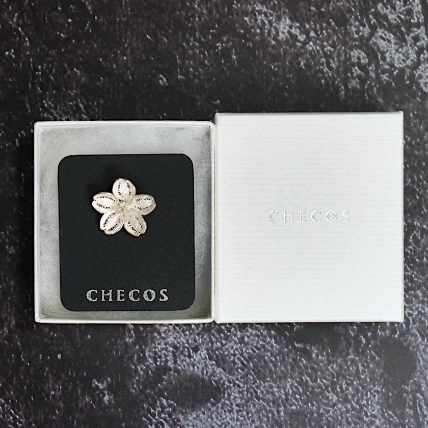 【ピアス】Cherry blossam drop | 銀細工 | CHECOS