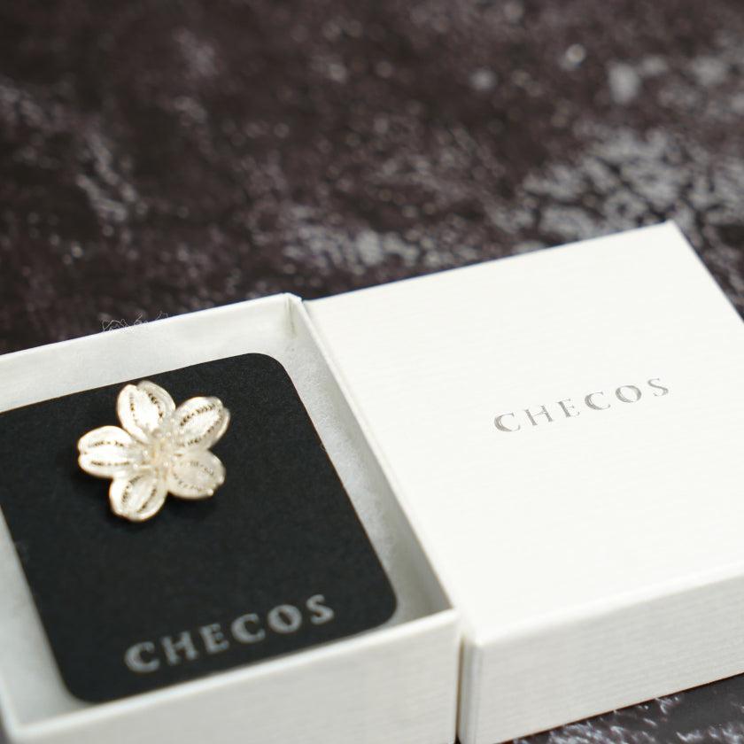 【ピアス】Cherry blossam drop | 銀細工 | CHECOS