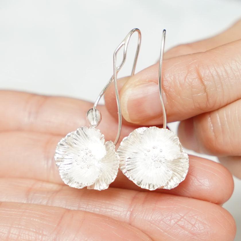 【ピアス】Shirley poppy (L) | 銀細工 | CHECOS