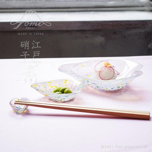 【食器3点セット】うきよヒラリ たまや (小鉢 豆皿 箸置き) | 江戸硝子 | 富硝子