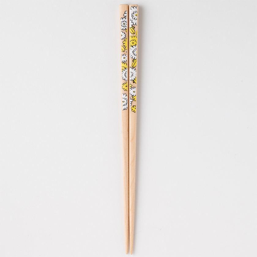 【箸】KUTANI SEAL 菊 22.5cm (食洗機 可) 箸置き ギフト箱付 | 若狭の塗箸 | 箸蔵まつかん