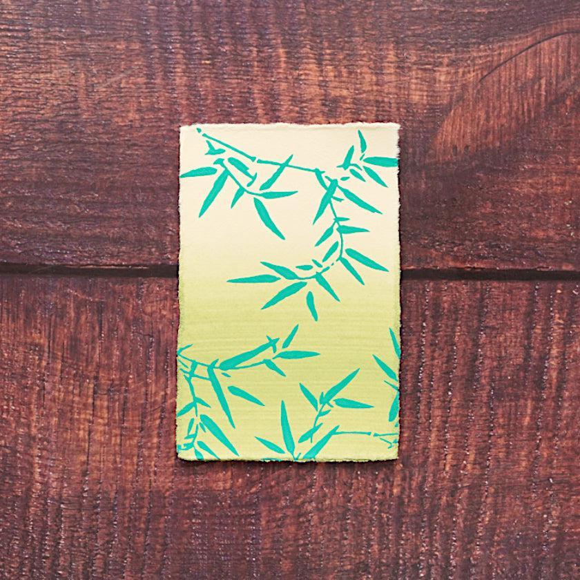 【はがき】笹 若竹 抹茶地 (3枚)|唐紙