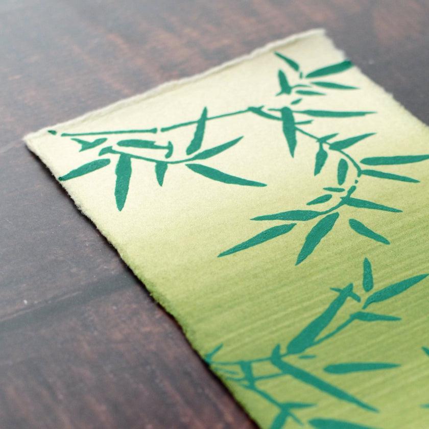 【はがき】笹 若竹 抹茶地 (3枚)|唐紙