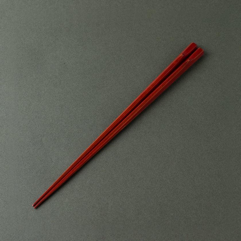 【箸】六角竹乃箸 朱 | 若狭の塗箸 | 箸蔵まつかん