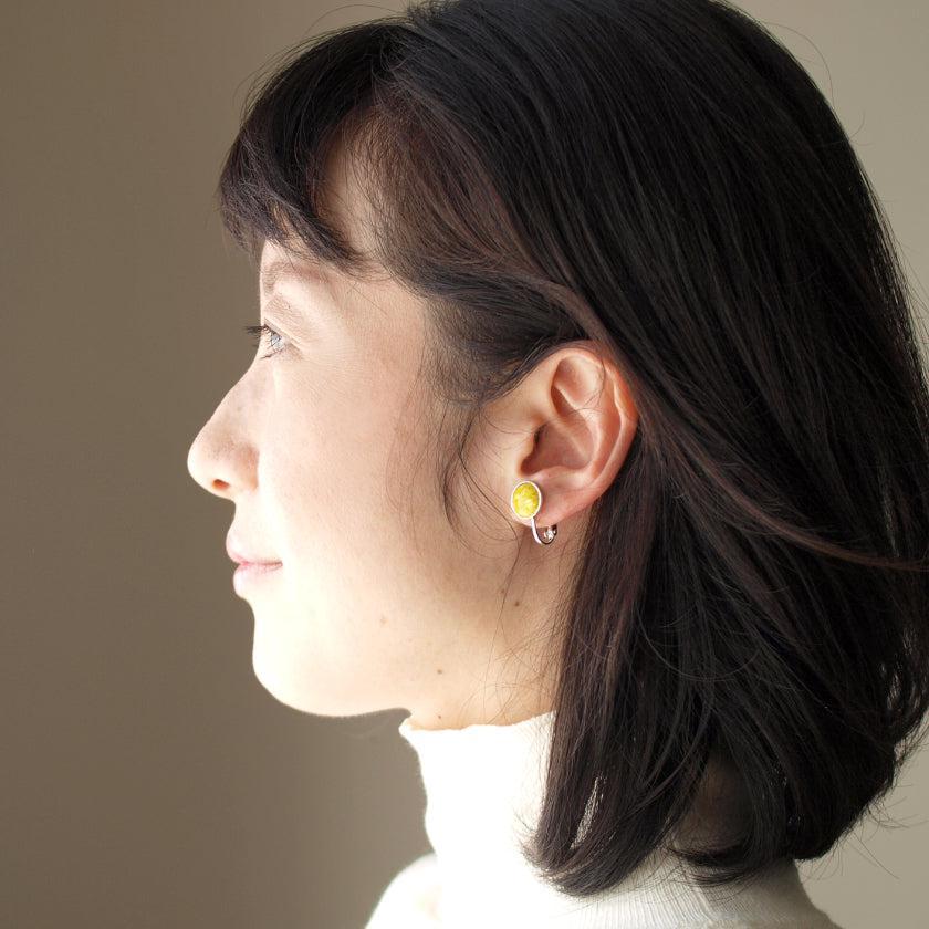 【イヤリング】丸10mm 透 (Suke) 全6色 | 無線銀貼七宝