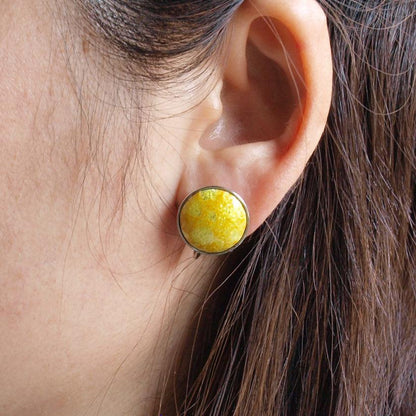 【イヤリング】丸15mm 透(Suke) 全6色 | 無線銀貼七宝
