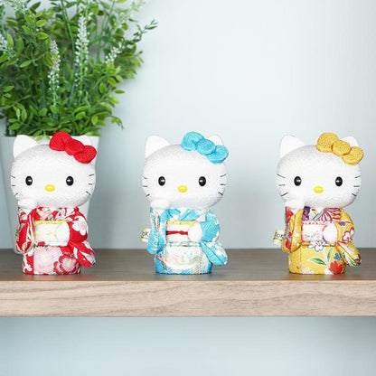 【招き猫】招きハローキティ (赤) | 江戸木目込み | 柿沼人形