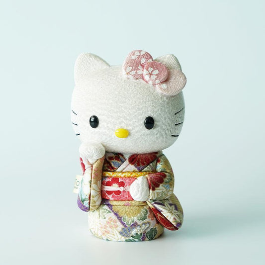 【招き猫】招きハローキティ (桃) | 江戸木目込み | 柿沼人形