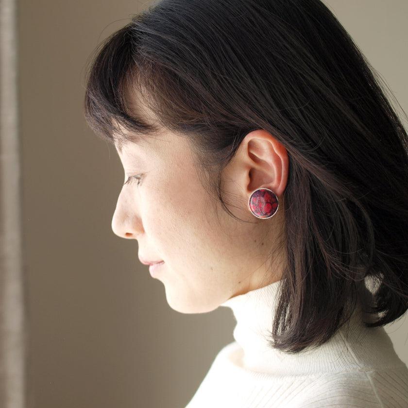 【イヤリング】丸20mm 透(Suke) 全6色 | 無線銀貼七宝