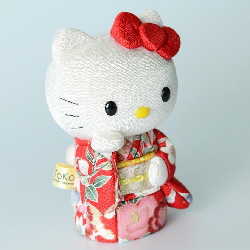 【招き猫】招きハローキティ (赤) | 江戸木目込み | 柿沼人形