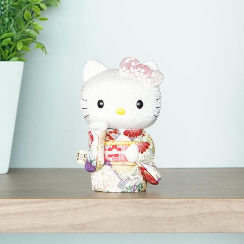 【招き猫】招きハローキティ (桃) | 江戸木目込み | 柿沼人形