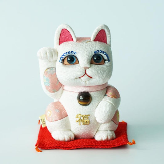 【招き猫】風水DX (白) M | 江戸木目込み | 柿沼人形
