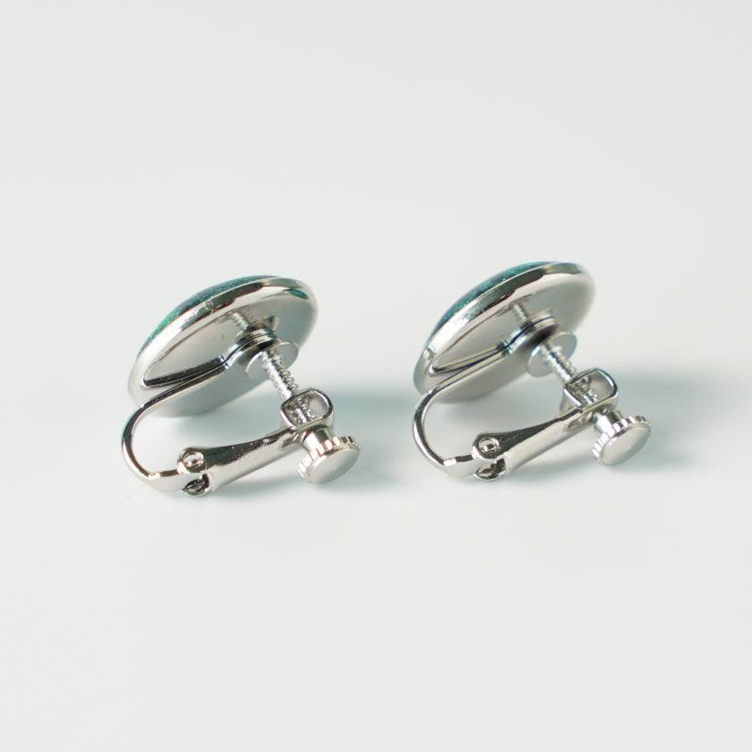 【イヤリング】丸15mm 透(Suke) 全6色 | 無線銀貼七宝