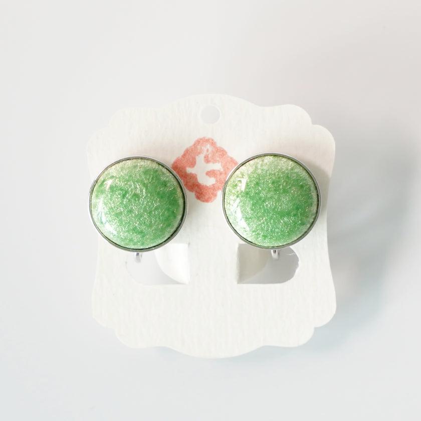 【イヤリング】丸15mm 透(Suke) 全6色 | 無線銀貼七宝