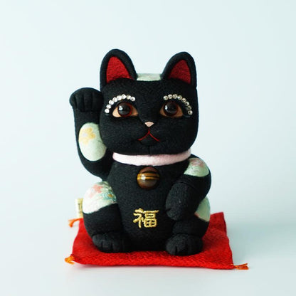 【招き猫】風水DX (黒) M | 江戸木目込み | 柿沼人形